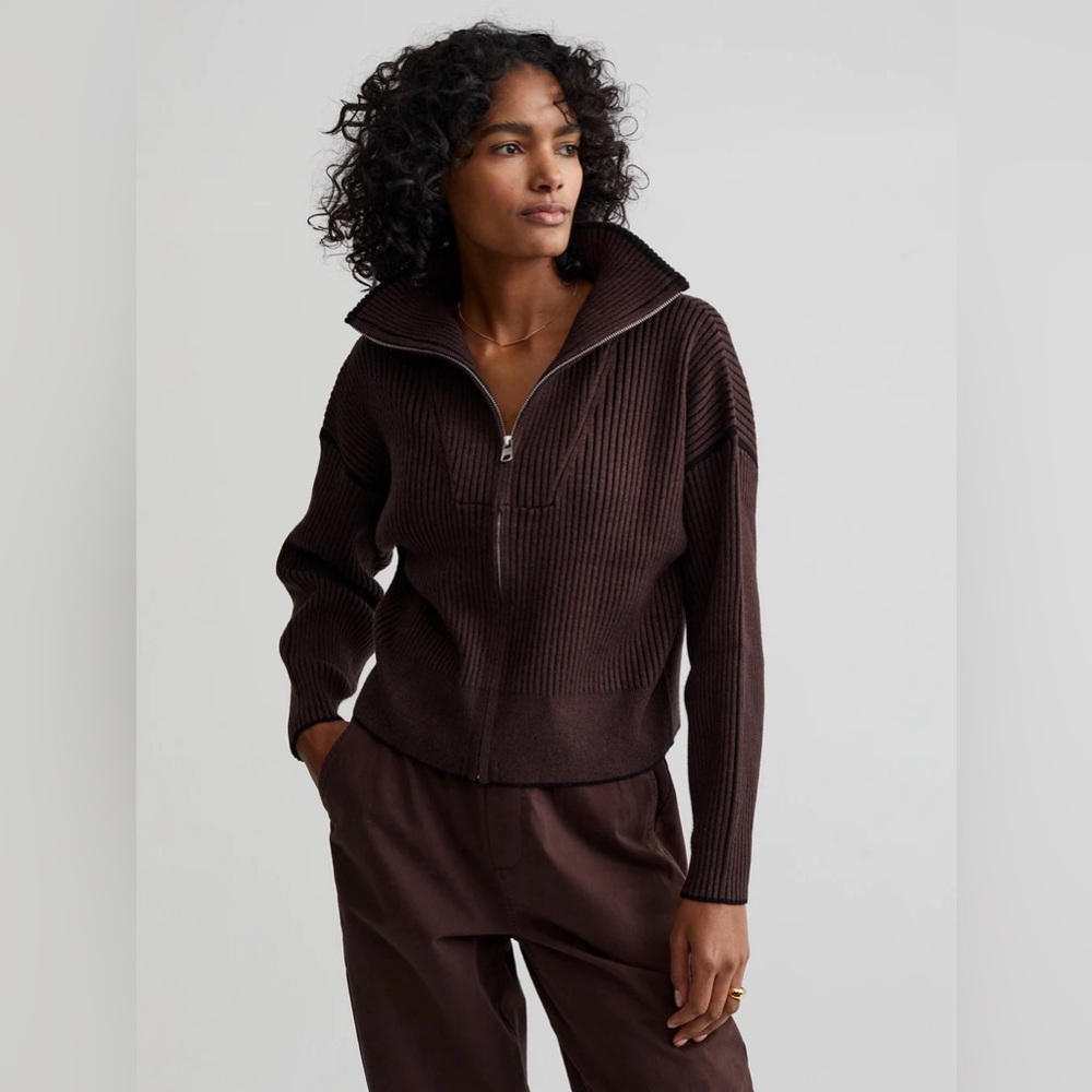 Varley Carmen Zip Rib Knit Jacket